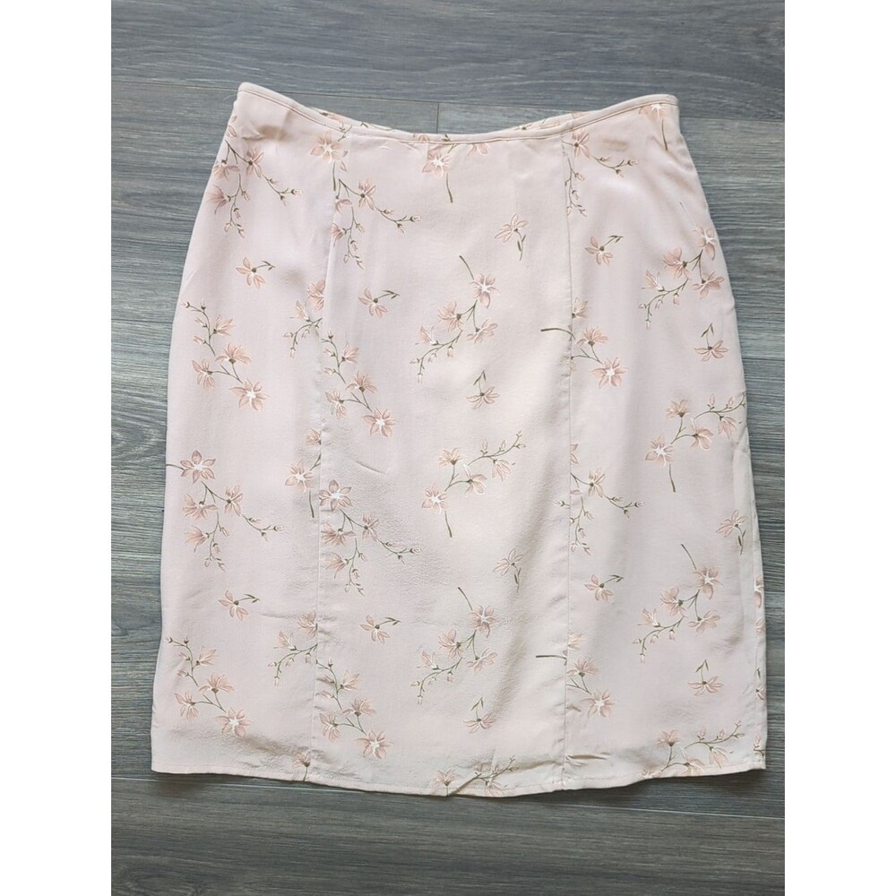 Casual Corner Women's Silk Floral Y2K Skirt Size 8